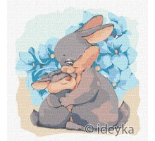 Картина по номерам "Зайча та мама" КНО4238