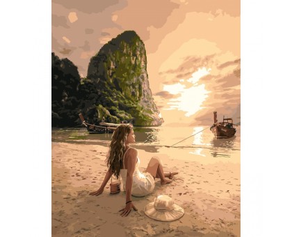 Картина по номерам "Закохана у море" КНО4592