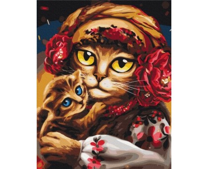 Картина за номерами: Сім'я котиків ©Маріанна Пащук 40*50