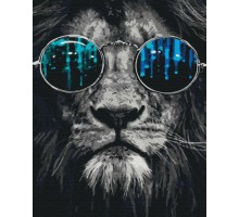 Картина за номерами: Лев в окулярах 40*50