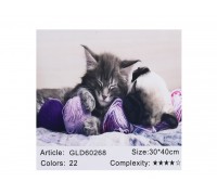 Алмазная мозаика по номерам 30*40 Котенок карт уп. (холст на раме)