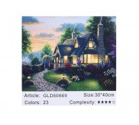 Алмазная мозаика по номерам 30*40 Домик карт уп. (холст на раме)