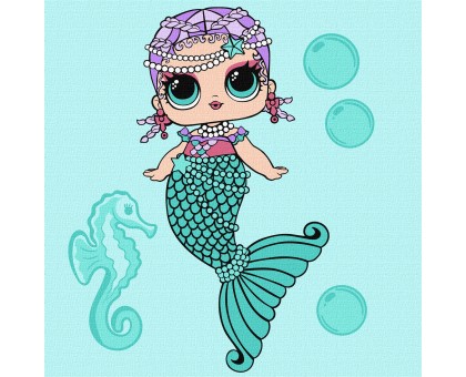 Набір для розпису по номерах  для дітей L.O.L. Surprise! Mermaids Merbaby 40х40 см