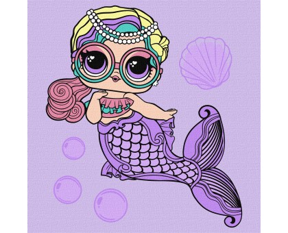 Набір для розпису по номерах  для дітей L.O.L. Surprise! Mermaids Miss Sea 40х40 см