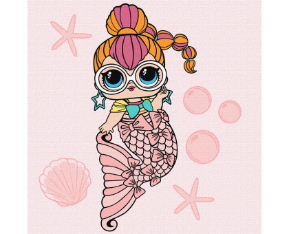 Набір для розпису по номерах  для дітей L.O.L. Surprise! Mermaids Neon QT 40х40 см