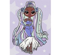 Набір для розпису по номерах для дітей L.O.L.Surprise! O.M.G.Fashion show Lady Braids страз 30х40 см