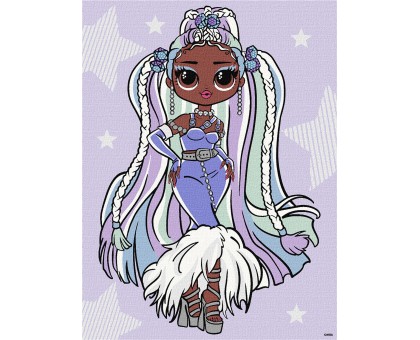 Набір для розпису по номерах для дітей L.O.L.Surprise! O.M.G.Fashion show Lady Braids страз 30х40 см