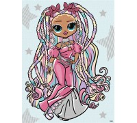 Набір для розпису по номерах для дітей L.O.L.Surprise! O.M.G.Fashion show Twist Queen страз 30х40 см
